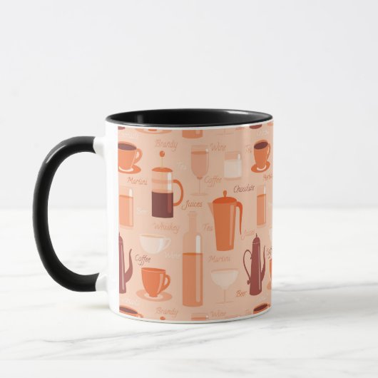Patroon met drinken en tekst mok (Links)