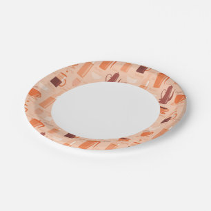 Patroon met drinken en tekst papieren bordje