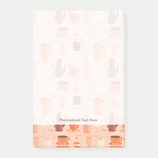 Patroon met drinken en tekst post-it® notes (Voorkant)