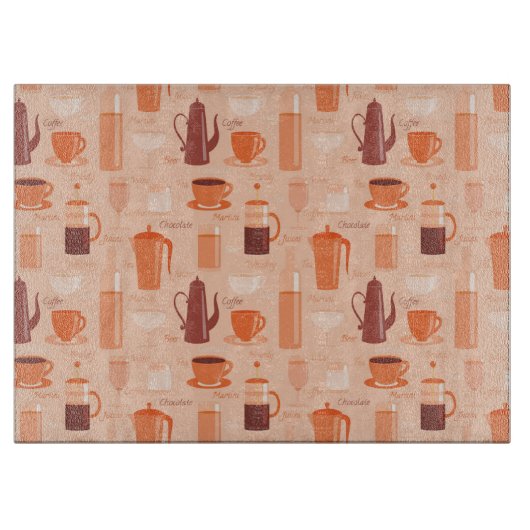 Patroon met drinken en tekst snijplank (Voorkant)