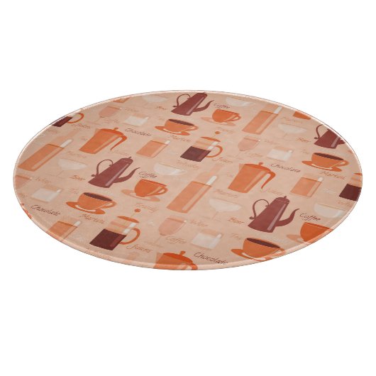 Patroon met drinken en tekst snijplank (Hoek)