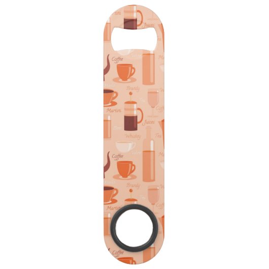 Patroon met drinken en tekst speed flessenopener (Voorkant)