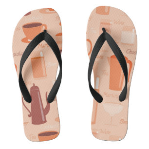 Patroon met drinken en tekst teenslippers