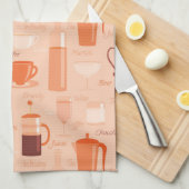 Patroon met drinken en tekst theedoek (Quarter Fold)