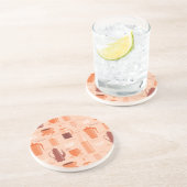 Patroon met drinken en tekst zandsteen onderzetter (Zijkant)