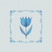 Patroon met een blauwe tulp sticker (Voorkant)