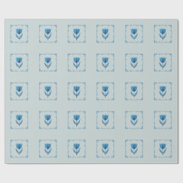 Patroon met een Blauwe Wikkelpapier Cadeaupapier