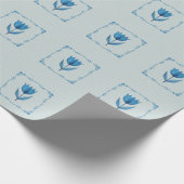 Patroon met een Blauwe Wikkelpapier Cadeaupapier (Hoek)