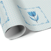 Patroon met een Blauwe Wikkelpapier Cadeaupapier (Rol Hoek)