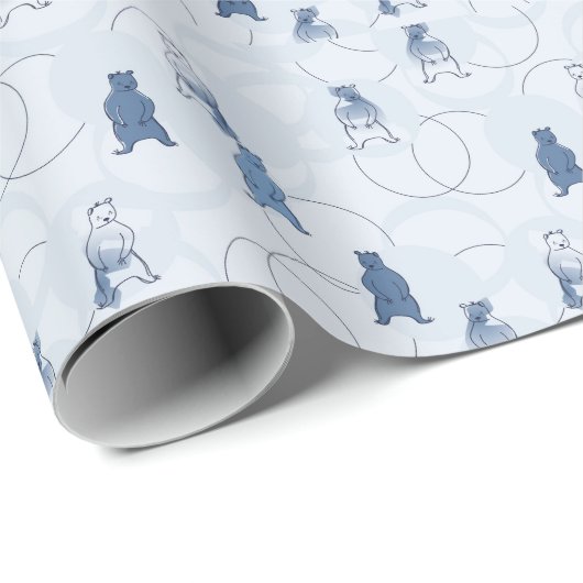 patroon met een grizzly beer cadeaupapier (Rol Hoek)