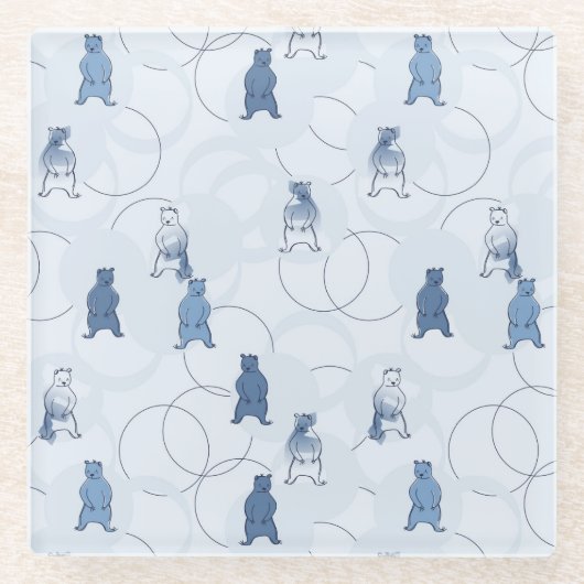 patroon met een grizzly beer glazen onderzetter (Voorkant)