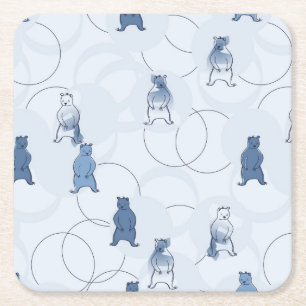 patroon met een grizzly beer kartonnen onderzetters