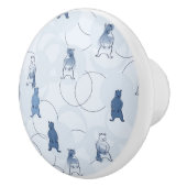 patroon met een grizzly beer keramische knop (Rechts)