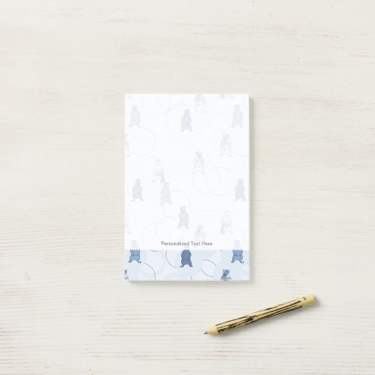 patroon met een grizzly beer post-it® notes (Op bureau)