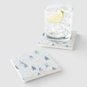 patroon met een grizzly beer stenen onderzetter (Zijkant)