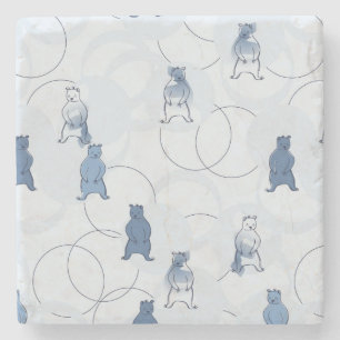 patroon met een grizzly beer stenen onderzetter