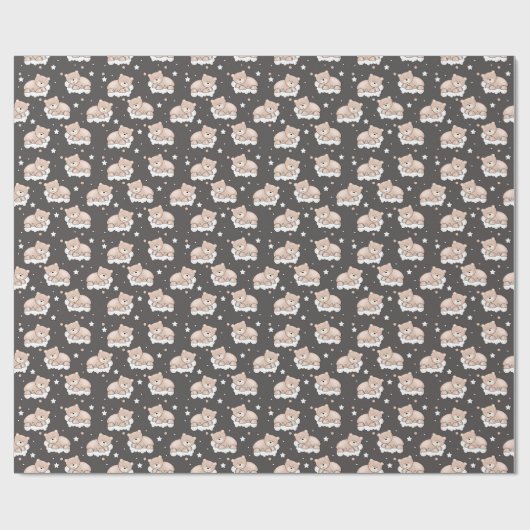 patroon met een klein beer slapen cadeaupapier (Vlak)