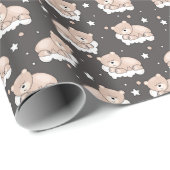 patroon met een klein beer slapen cadeaupapier (Rol Hoek)