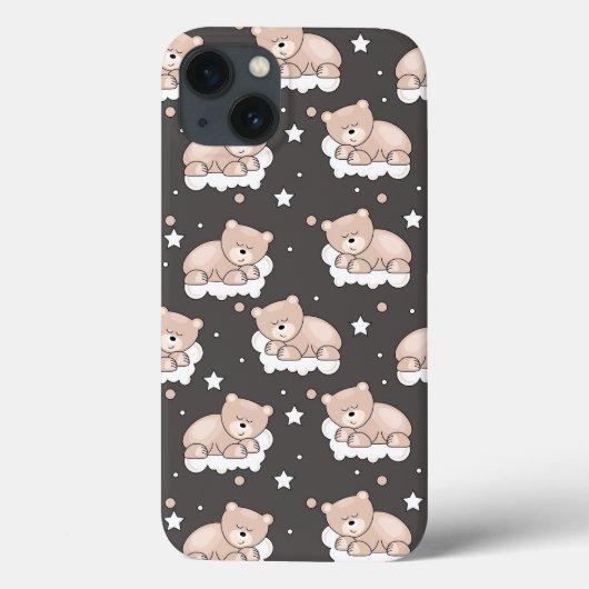 patroon met een klein beer slapen Case-Mate iPhone case (Achterkant)