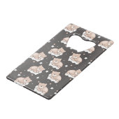 patroon met een klein beer slapen creditkaart flessenopener (Voorkant Gekanteld)