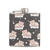 patroon met een klein beer slapen heupfles (Voorkant)