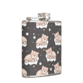 patroon met een klein beer slapen heupfles (Rechts)