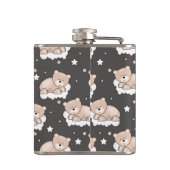 patroon met een klein beer slapen heupfles (Achterkant)