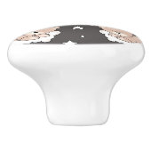 patroon met een klein beer slapen keramische knop (Zijkant)