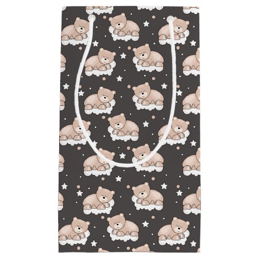 patroon met een klein beer slapen klein cadeauzakje (Voorkant)