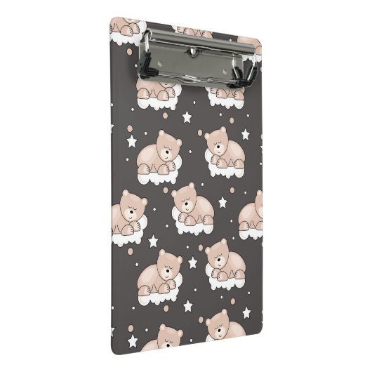 patroon met een klein beer slapen mini klembord (Schuin)