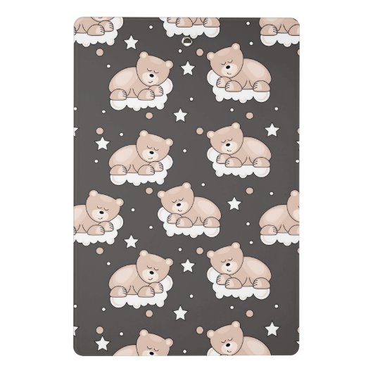 patroon met een klein beer slapen mini klembord (Achterkant)