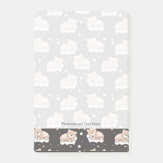 patroon met een klein beer slapen post-it® notes (Voorkant)