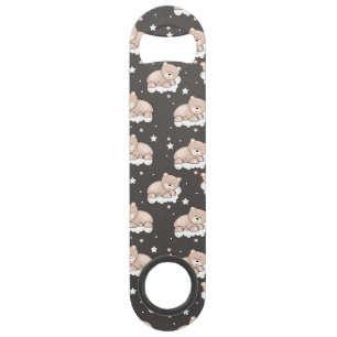 patroon met een klein beer slapen speed flessenopener