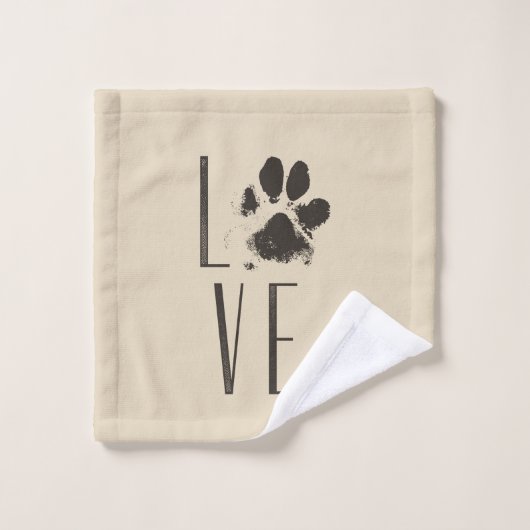 Patroon met een Pauw-afdruk die liefde uitspreidt Bad Handdoek (Wasdoekje)