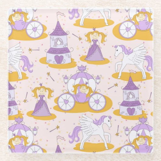 patroon met een prinses glazen onderzetter (Voorkant)