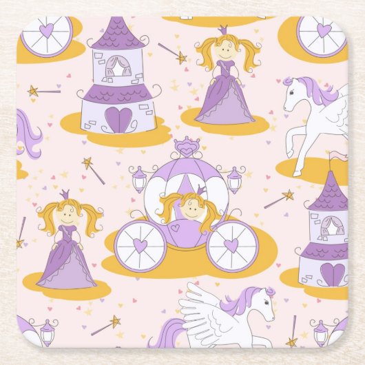 patroon met een prinses kartonnen onderzetters (Voorkant)