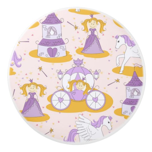 patroon met een prinses keramische knop (Voorkant)