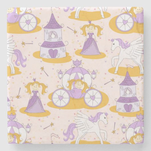 patroon met een prinses stenen onderzetter (Voorkant)