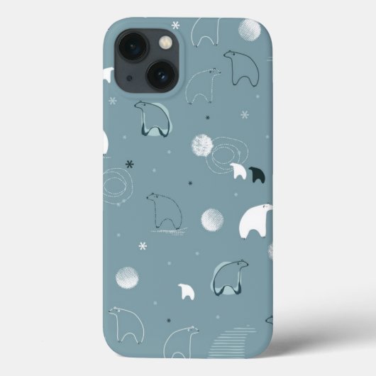 patroon met een schattig polair Case-Mate iPhone case (Achterkant)