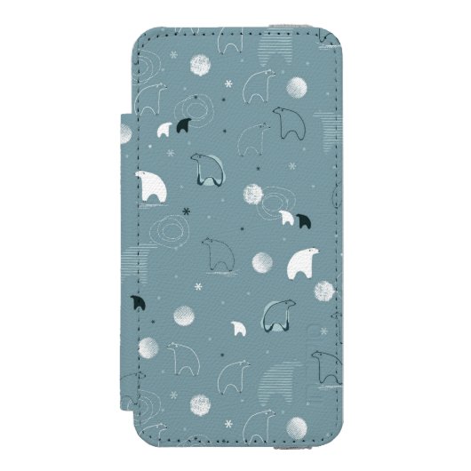 patroon met een schattig polair incipio iPhone portemonnee hoesje (Voorkant Agenda)