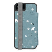 patroon met een schattig polair incipio iPhone portemonnee hoesje (Agenda Achterkant)