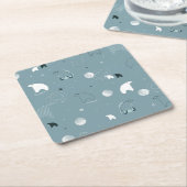 patroon met een schattig polair kartonnen onderzetters (Schuin)