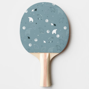 patroon met een schattig polair tafeltennisbatje