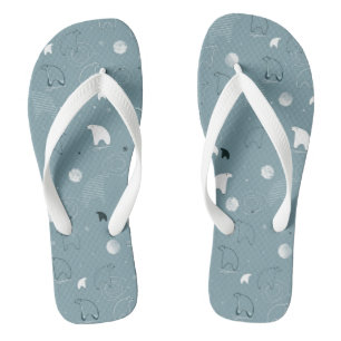 patroon met een schattig polair teenslippers