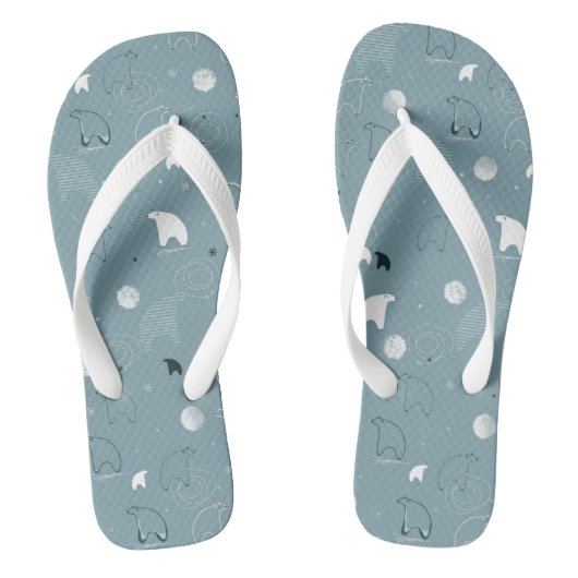 patroon met een schattig polair teenslippers (Voetbed)