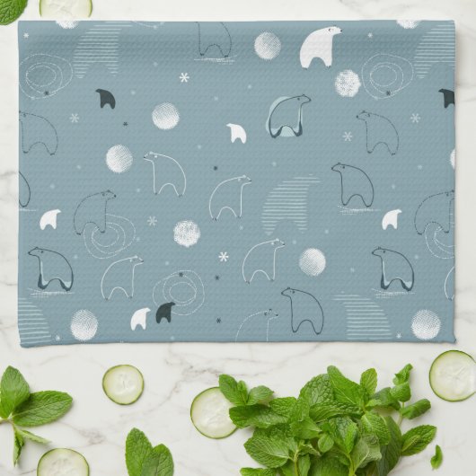 patroon met een schattig polair theedoek (Gevouwen)