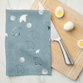 patroon met een schattig polair theedoek (Quarter Fold)