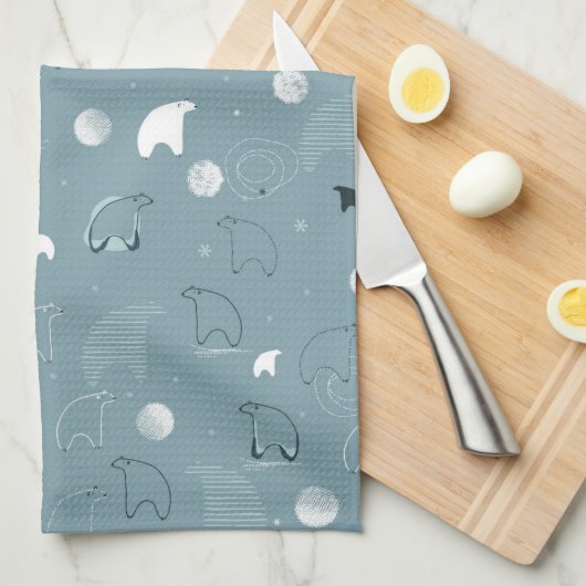 patroon met een schattig polair theedoek (Quarter Fold)