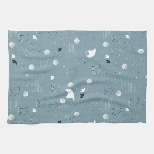 patroon met een schattig polair theedoek (Horizontaal)