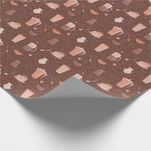 Patroon met elementen in verband met koffie cadeaupapier (Hoek)